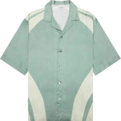 Dries Van Noten Mint Green Floral Print Silk Shirt