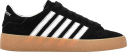 Black 5-Stripe Suede Sneakers