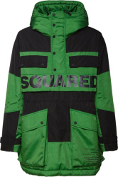 Dsquared2 Green And Black Down Anorak Down Parka