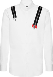 White Double-Zip Detail Shirt