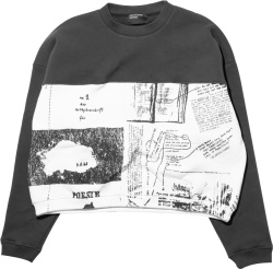 Enfants Riches Deprimes Faded Black And White Printed Collage Sweatshirt