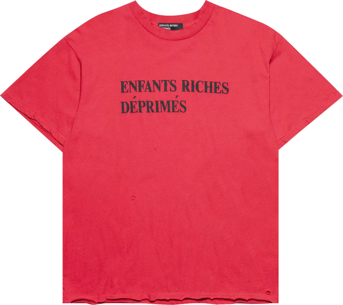 Enfants Riches Déprimés Red Distressed Classic Logo T-Shirt | INC STYLE