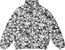 Black Allover Skull Puffer Jacket