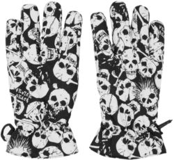 Erl Black And White Allover Skull Print Gloves