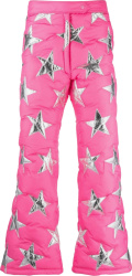Erl Pink And Silver Metallic Star Puffer Pants