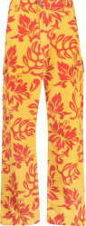 Erl Yellow And Red Floral Cargo Pants