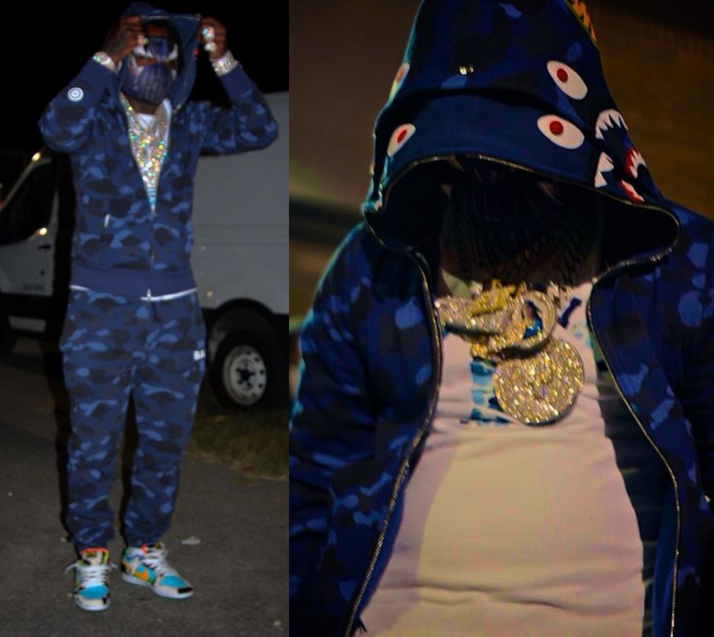 EST Gee Wearing a BAPE Camo Outfit With Nike x Ben & Jerry's Sneakers | INC  STYLE