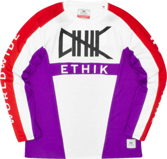 Ethik Worldwide White Purple And Red Motocross Jersey