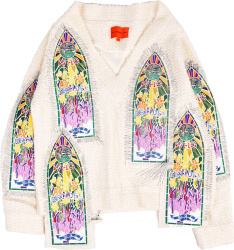 White Stained Glass Patch Cardigan
