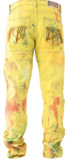 Ev Bravado Yellow Tie Dye Jeans