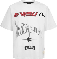 Evisu White Multilogo Racing T Shirt