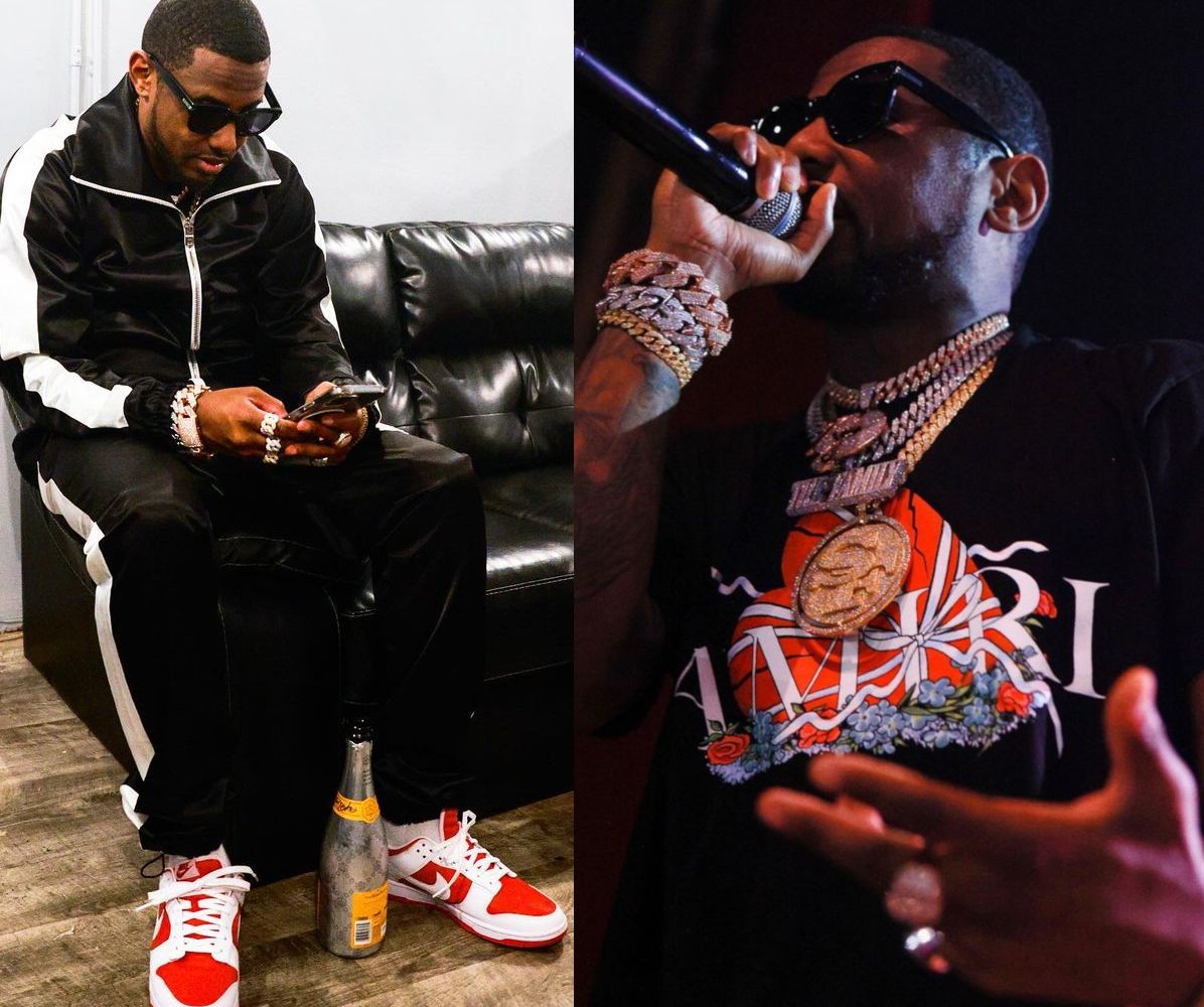 Fabolous Wearing Amiri Sunglasses & Tracksuit With Nike Dunk Sneakers