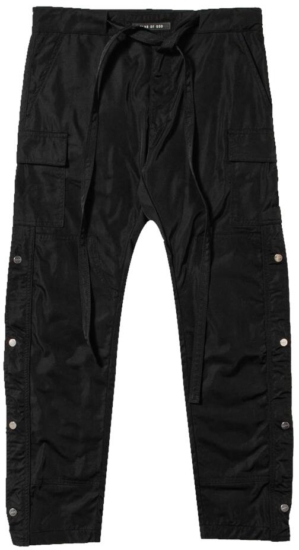 Fear Of God Black Cargo Pants With Side Snaps