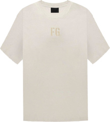 Fear Of God Ivory And Beige Felted Logo T Shirt