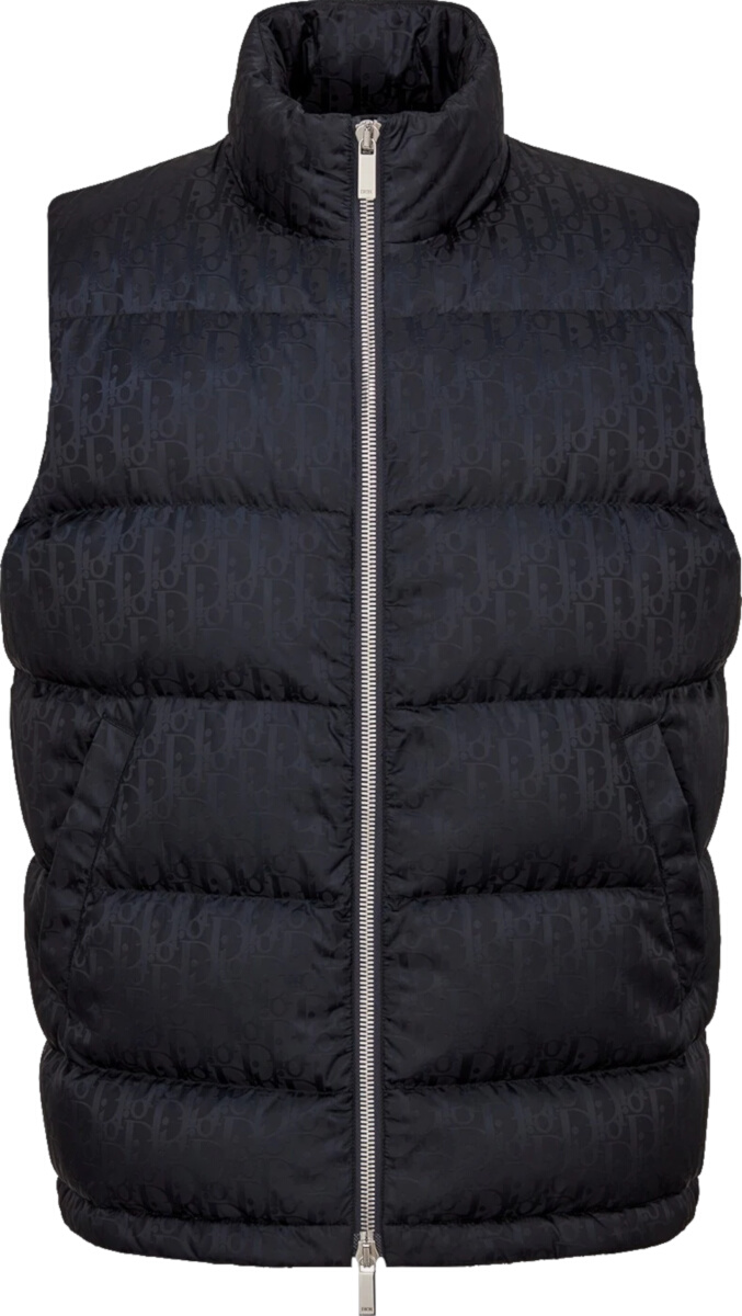 Dior Navy Oblique Puffer Vest | INC STYLE