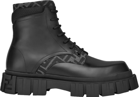 Fendi Black And Dark Grey Monogram Fendi Force Sneakers