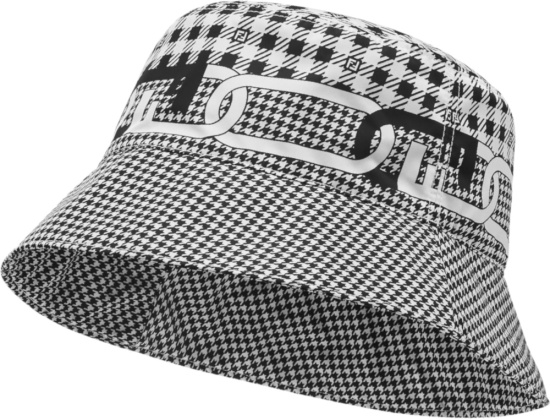 Fendi Black And White Houndstooth Bucket Hat