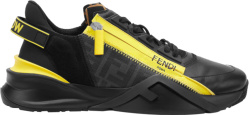 Black & Yellow-Zip 'Flow' Sneakers