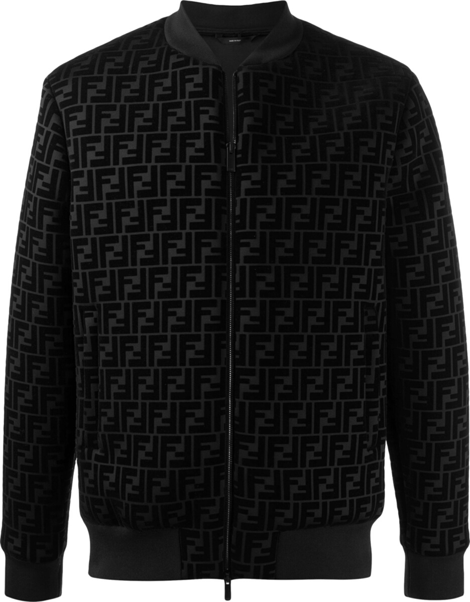 Fendi Black Velvet-FF Bomber Jacket | Incorporated Style
