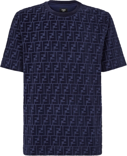 Fendi Navy Velvet Monogram T-Shirt | Incorporated Style