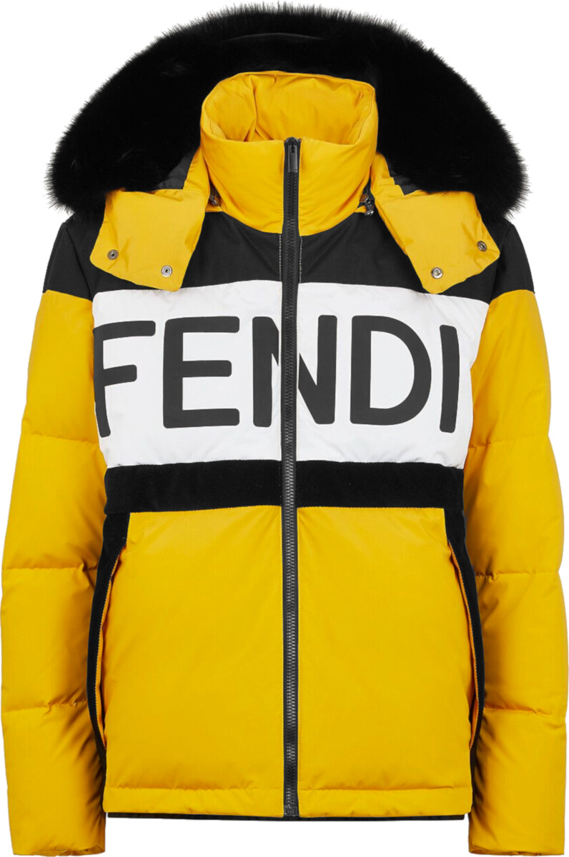 Fendi Yellow & Black Puffer Ski Jacket | INC STYLE