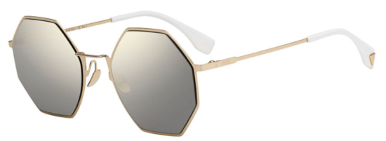Fendi Gold-Tone Hexagon Sunglasses 