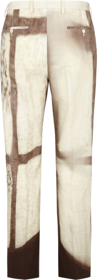 Fendi Ivory And Brown Shady Window Print Pants