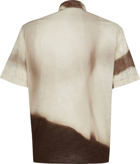 Fendi Ivory And Brown Shady Window Print Shirt