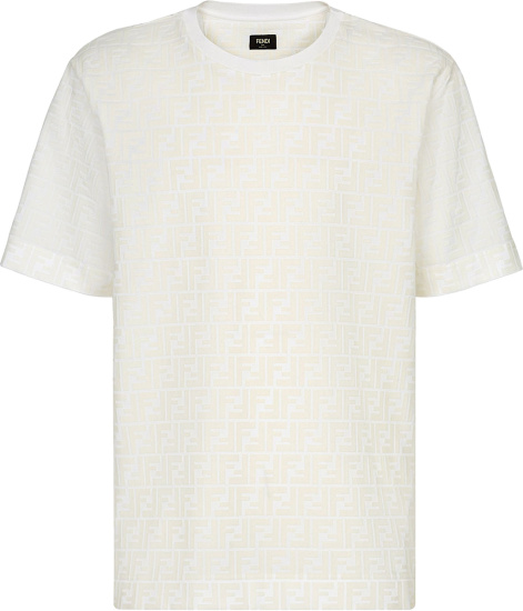 Fendi White Allover Ff Pique T Shirt