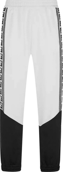 Fendi White And Black Houndstooth Stripe Trackpants