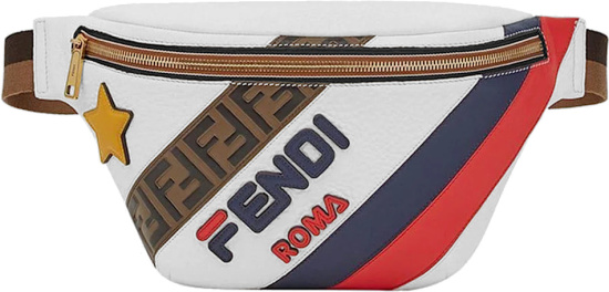 Fendi X Fila White Leather Belt Bag