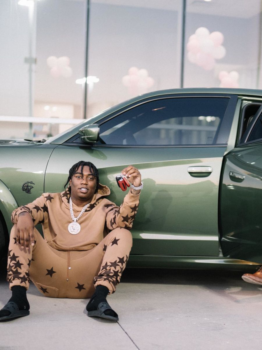 Fredo Bang Shows Off His Hellcat In an Amiri x Chemist & Gucci Outfit