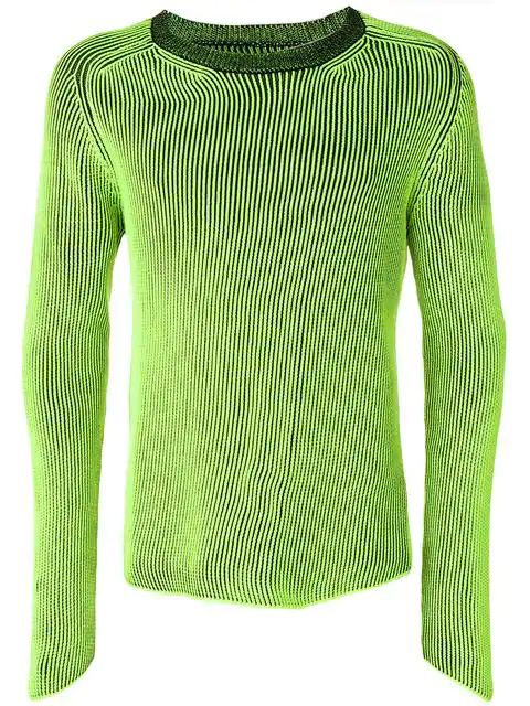 Neon Green & Black Ribbed Sweater