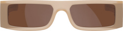 Futuremood Beige Rectangular Wide Sunglasses