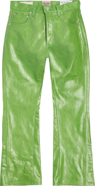 Gallery Dept Apple Green Leather Flared Logan Pants
