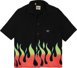 Black Flame Print 'Parker' Shirt