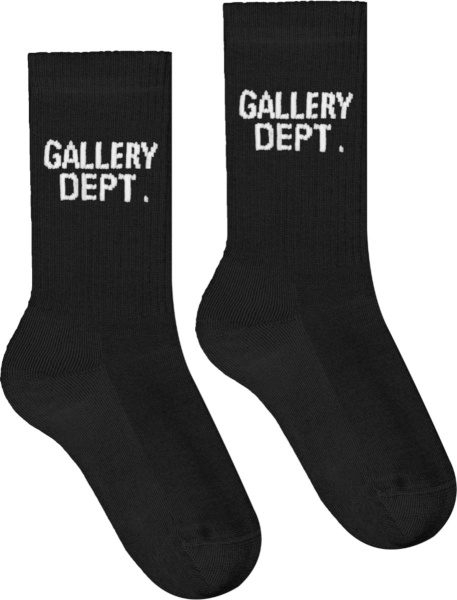 Gallery Dept Black And White Logo Clean Socks