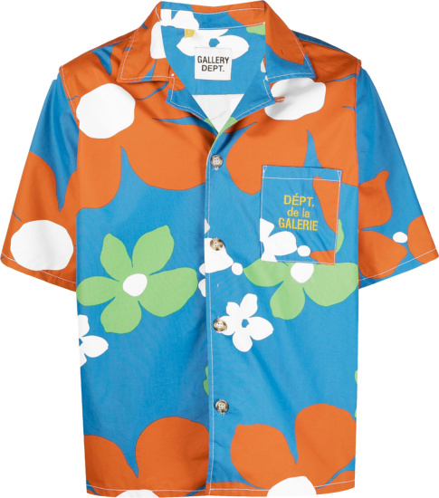 Gallery Dept Blue And Orange Floral Hawaiian Shirt