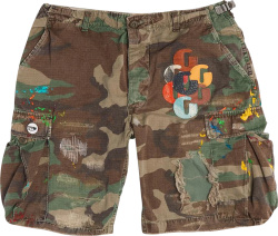 Gallery Dept Camouflage Paint Splatter G Patch Cargo Shorts