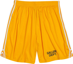 Gallery Dept Golden Yellow And White Striped Mesh Shorts