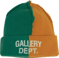 Gallery Dept Green And Orange Split Topenga Beanie