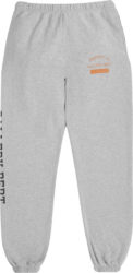 Gallery Dept Grey And Orange Logo Sweatpants