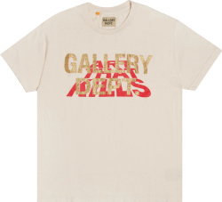 Gallery Dept Ivory And Metallic Gold Art That Kills Stacked Logo T Shirt