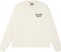 Gallery Dept Ivory Long Sleeve Logo T Shirt