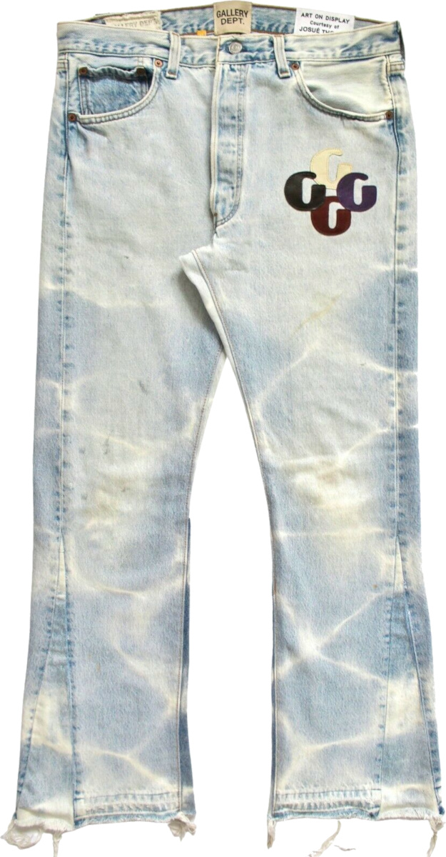 Gallery Dept. Light Blue & Multicolor G-Patch Flared Jeans | Incorporated  Style