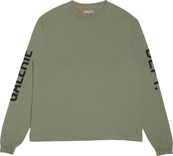 Olive Green Long Sleeve-Logo T-Shirt