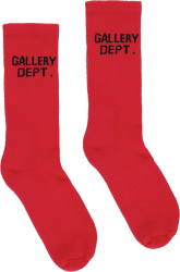 Gallery Dept Red And Black Logo Atk Socks
