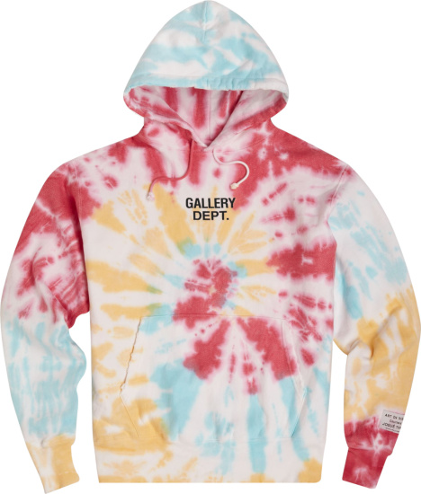 Gallery Dept Red Blue And Yellow Spiral Tie Dye Hoodie