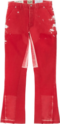Red 'LA Construction' Flared Jeans