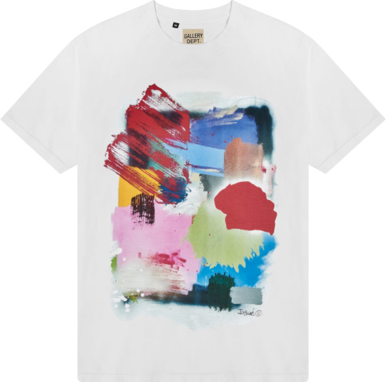 Gallery Dept. White Paint Brush 'Quantum' T-Shirt | INC STYLE